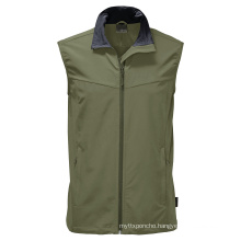 lightweight wind resistant men's vest softshell gilet with 2 hand pockets for hiking wear